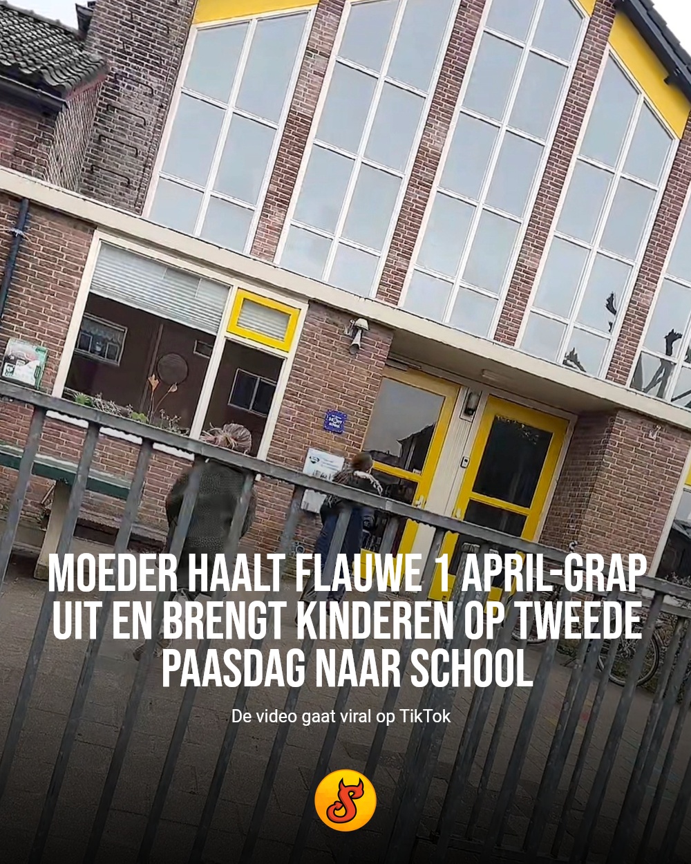Moeder haalt flauwe 1 april-grap uit en brengt kinderen op Tweede Paasdag naar school