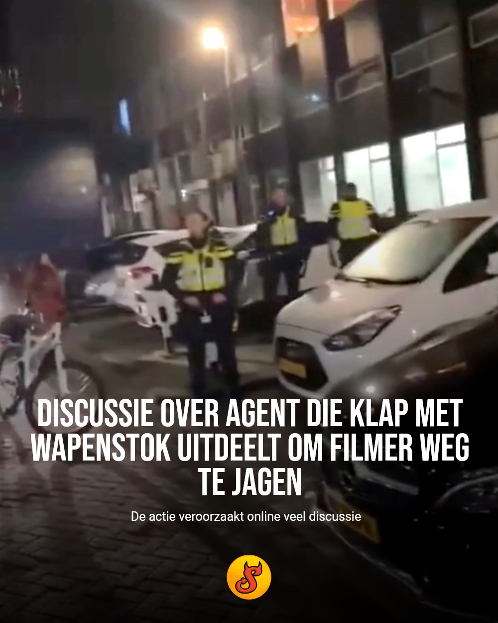 Discussie over agent die klap met wapenstok uitdeelt om filmer weg te jagen