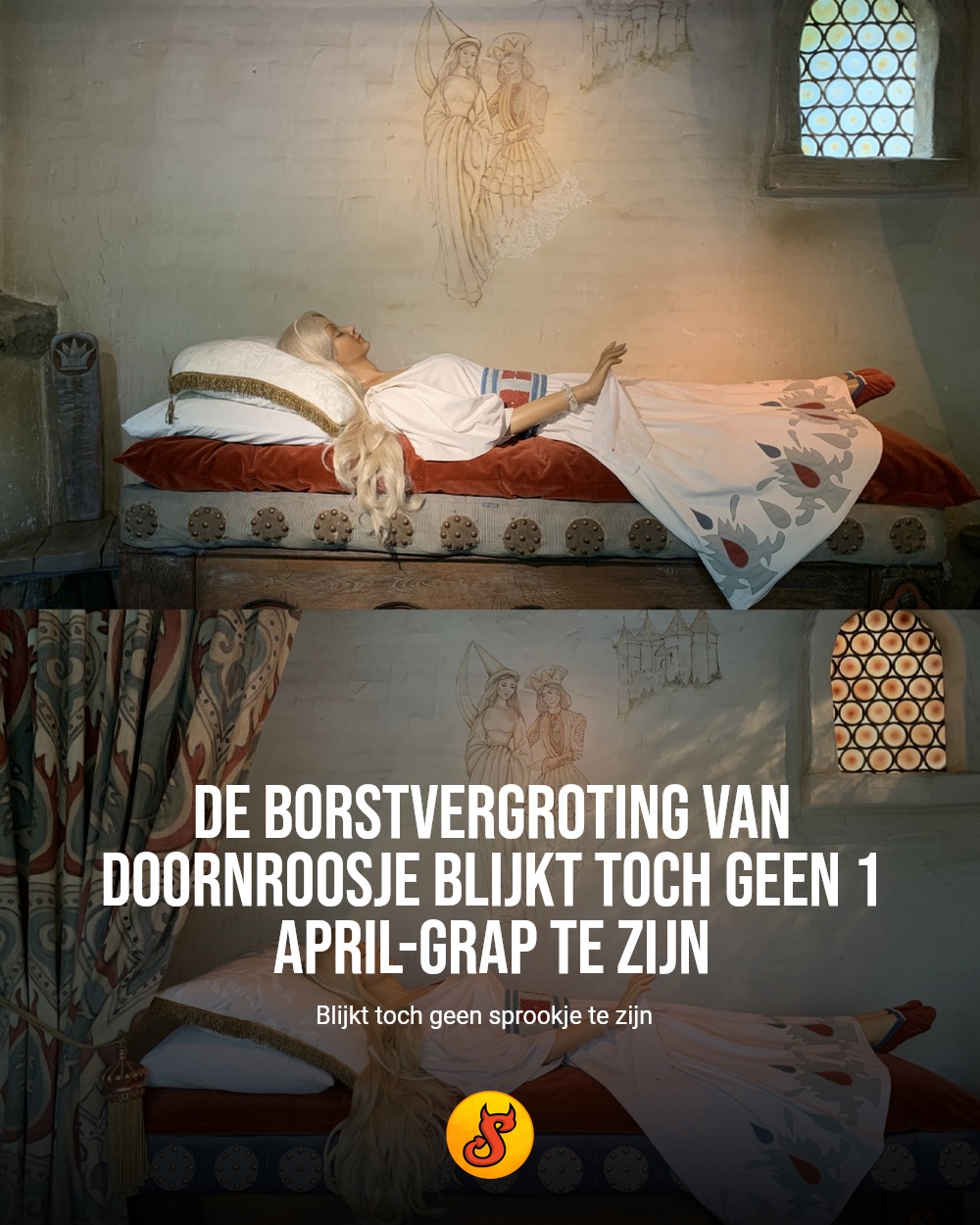 De borstvergroting van Doornroosje blijkt toch geen 1 april-grap te zijn