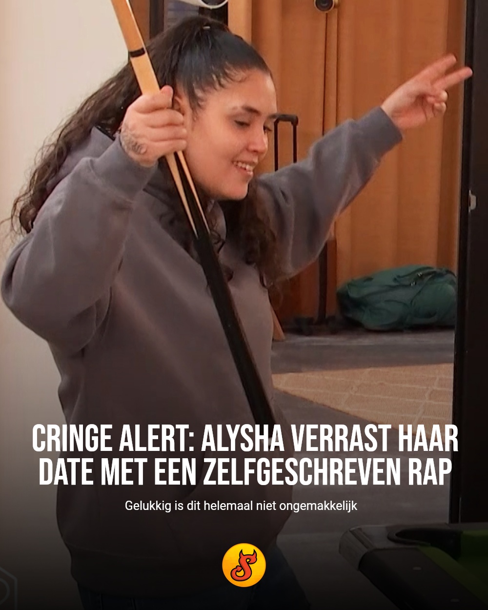 Cringe alert: Alysha verrast haar date met een zelfgeschreven rap