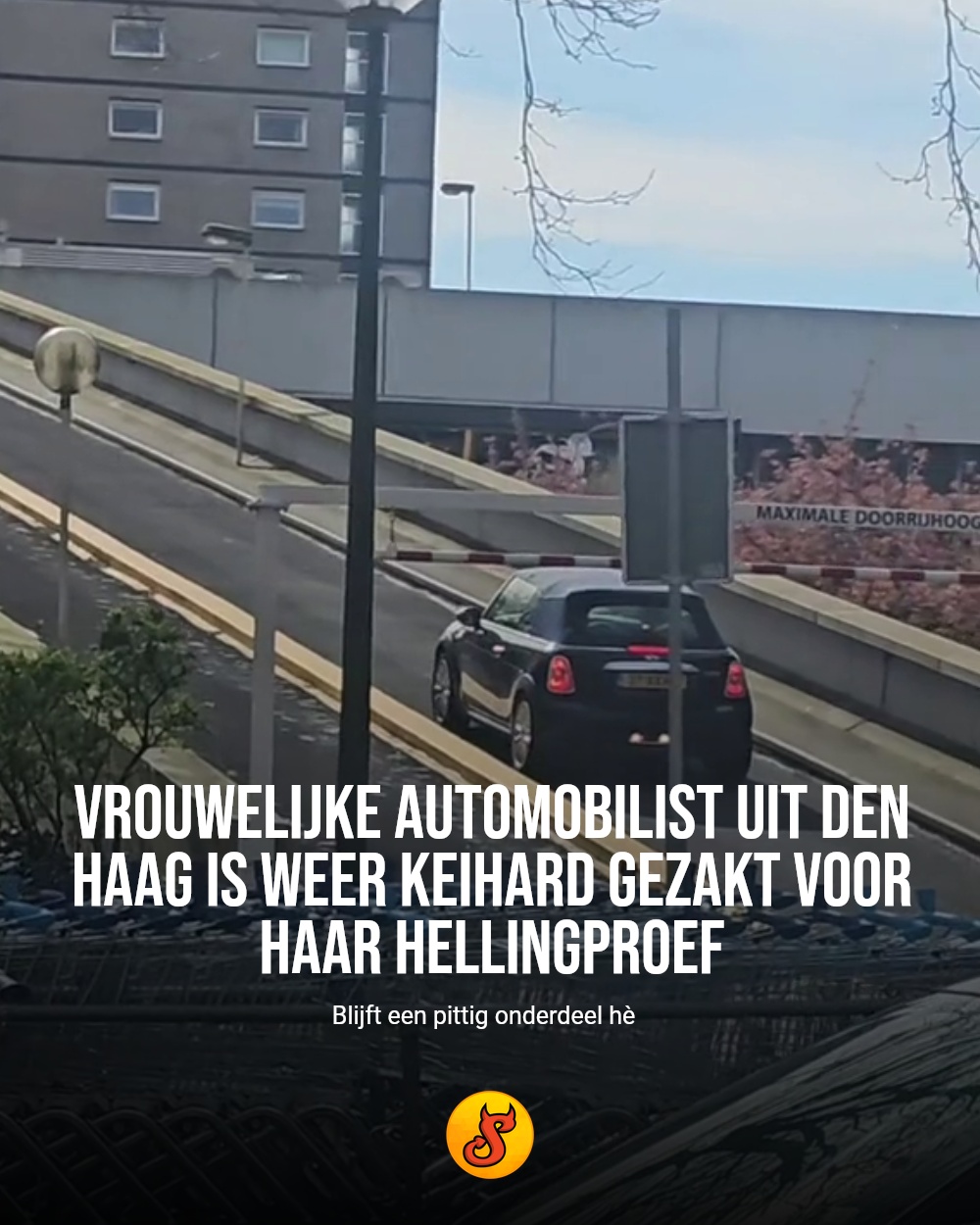Vrouwelijke automobilist uit Den Haag is weer keihard gezakt voor haar hellingproef