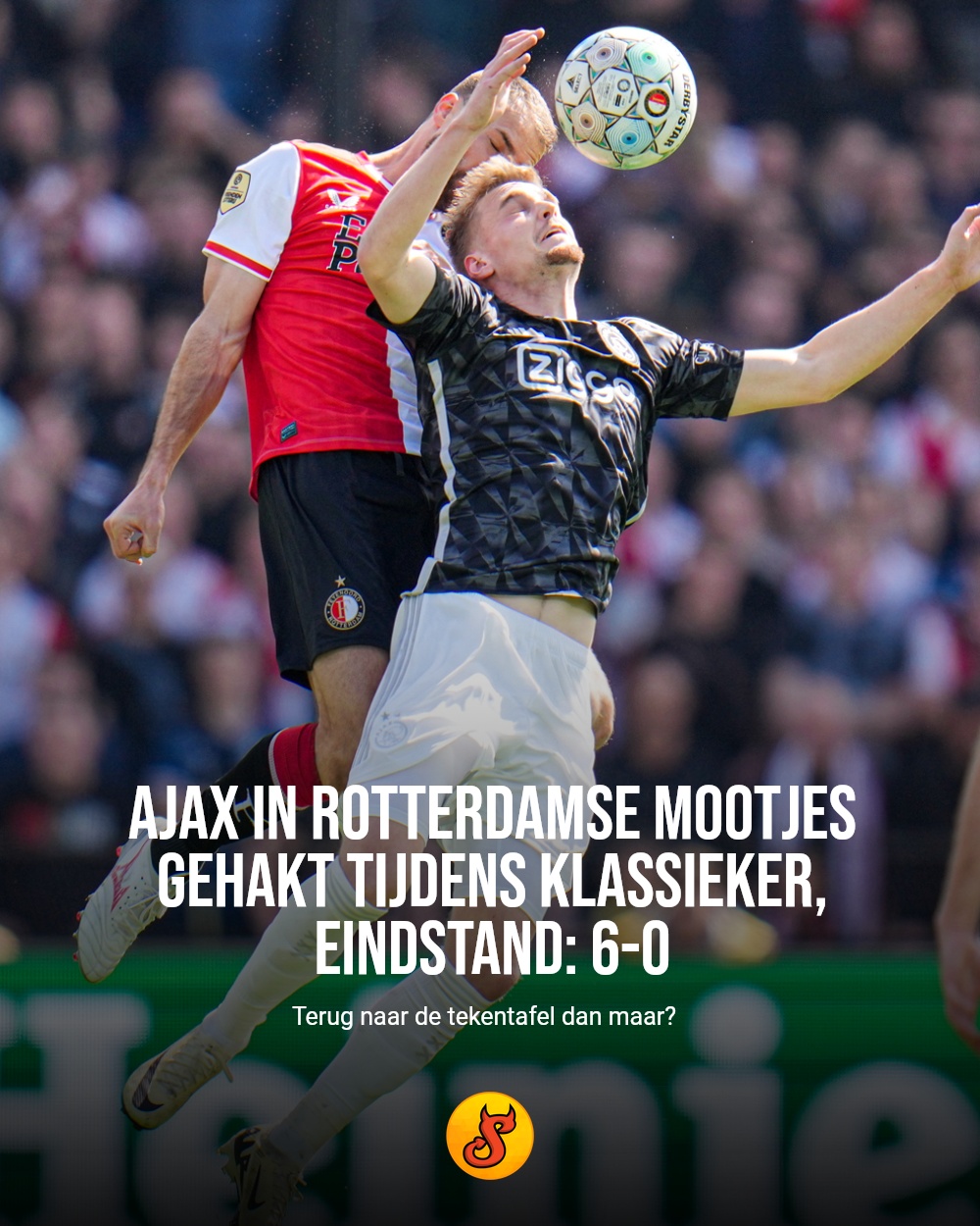 Ajax in Rotterdamse mootjes gehakt tijdens Klassieker, eindstand: 6-0