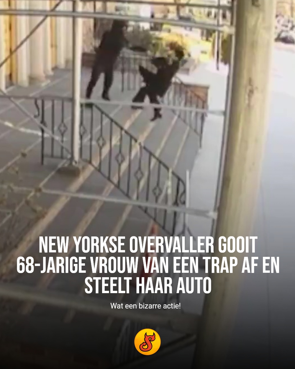 New Yorkse overvaller gooit 68-jarige vrouw van een trap af en steelt haar auto