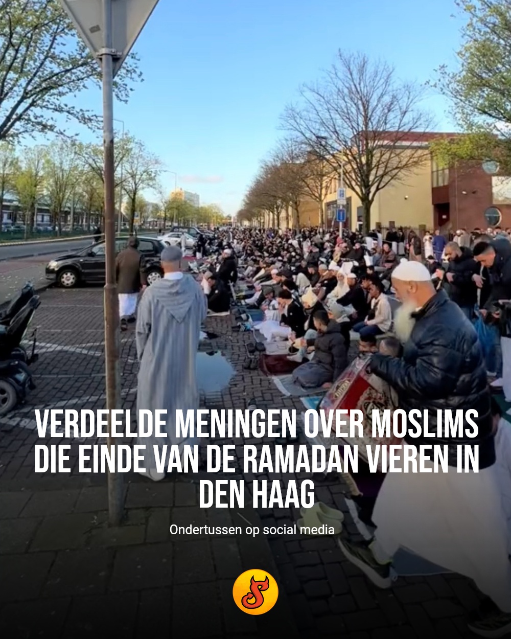 Verdeelde meningen over moslims die einde van de ramadan vieren in Den Haag