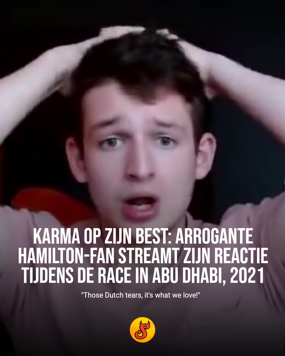 Karma op zijn best: arrogante Hamilton-fan streamt zijn reactie tijdens de race in Abu Dhabi, 2021