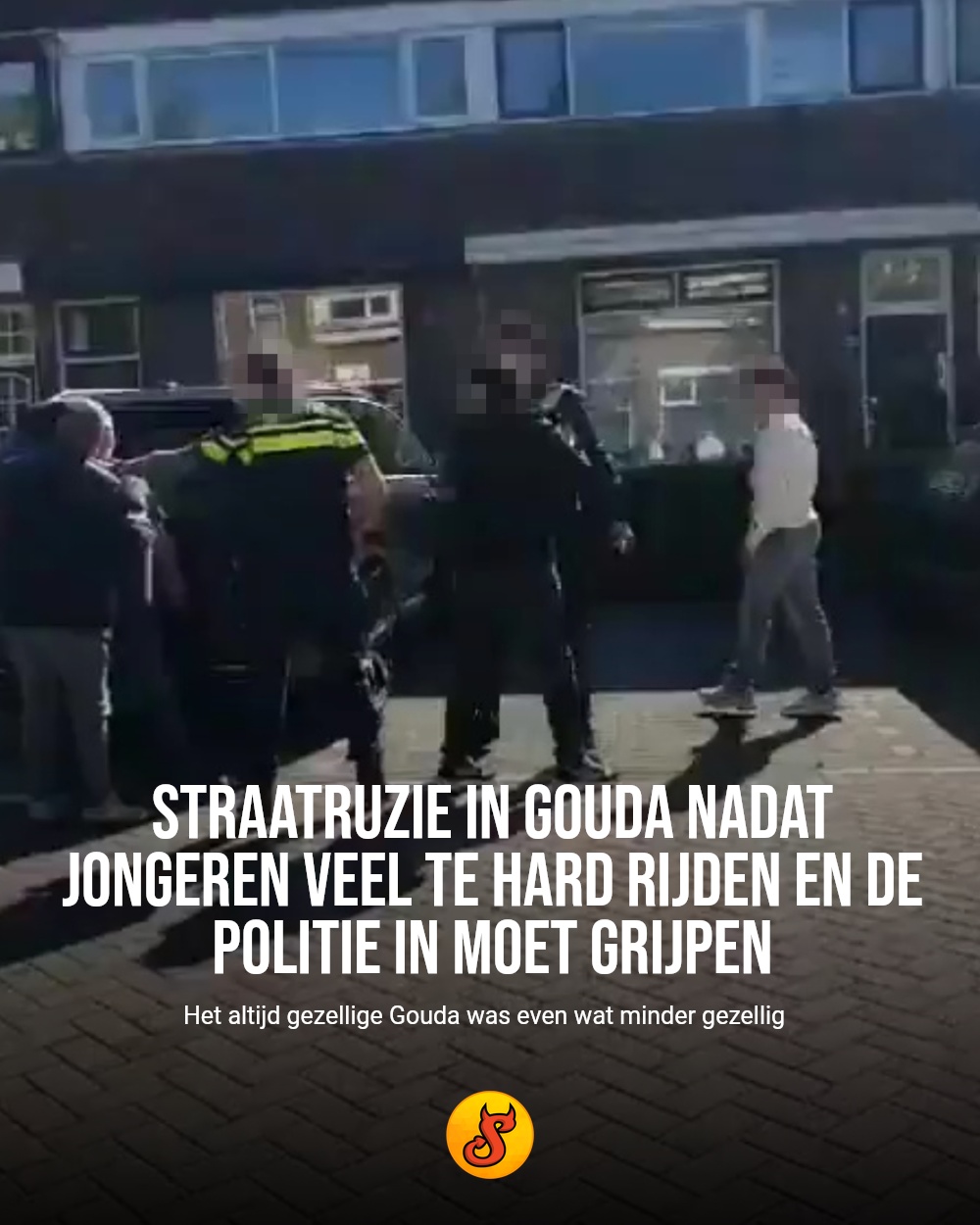 Straatruzie in Gouda nadat jongeren veel te hard rijden en de politie in moet grijpen