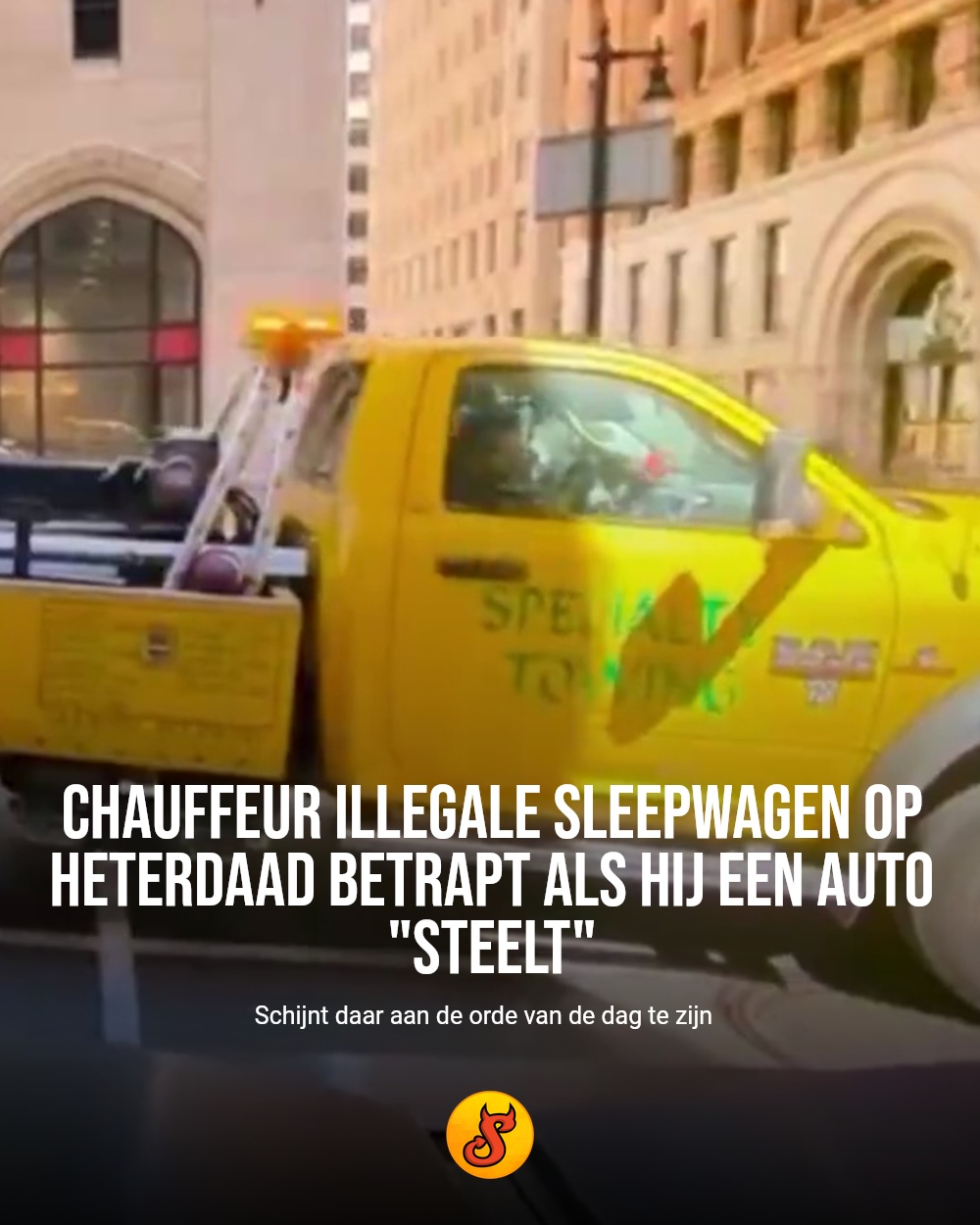 Chauffeur illegale sleepwagen op heterdaad betrapt als hij een auto "steelt"