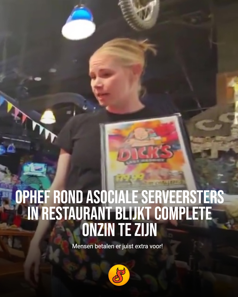 Ophef rond asociale serveersters in restaurant blijkt complete onzin te zijn
