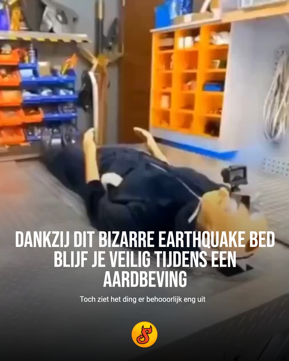 Dankzij dit bizarre earthquake bed blijf je veilig tijdens een aardbeving