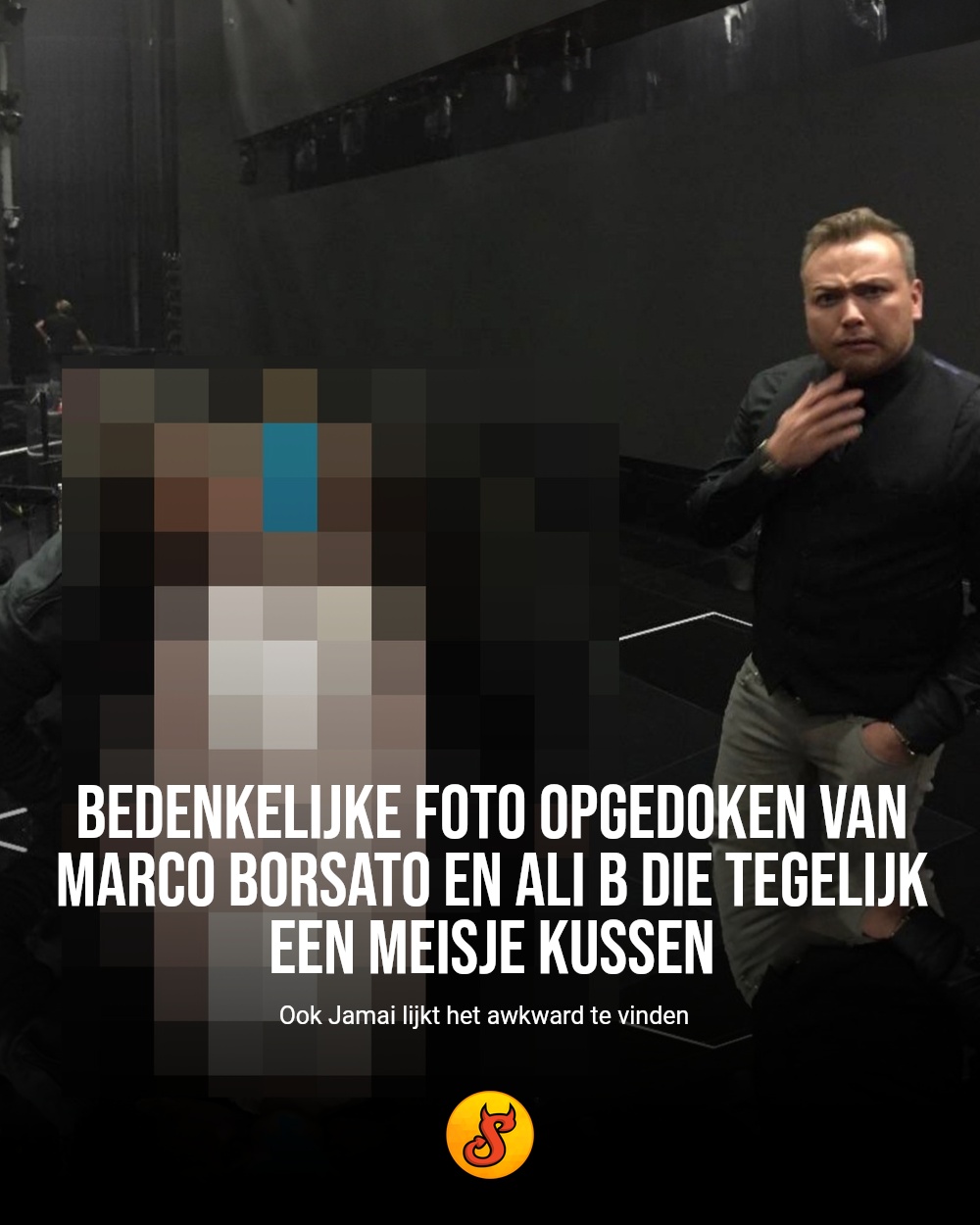 Bedenkelijke foto opgedoken van Marco Borsato en Ali B die tegelijk een meisje kussen
