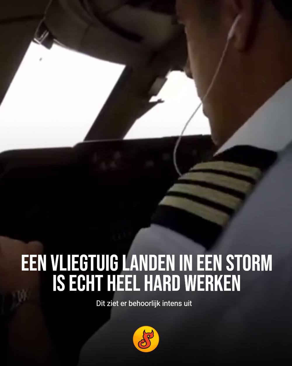 Een vliegtuig landen in een storm is echt heel hard werken
