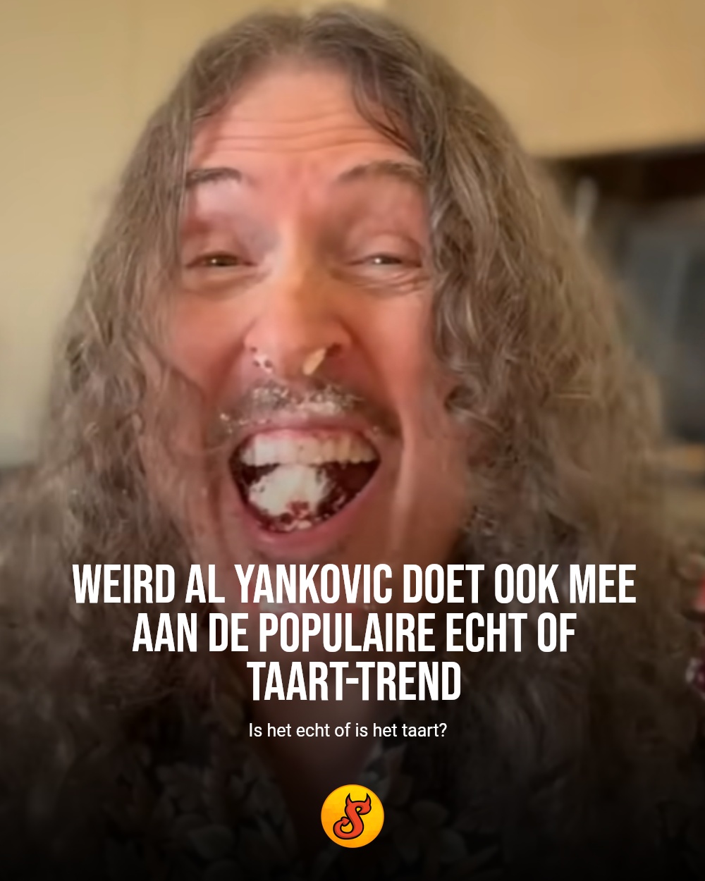 Weird Al Yankovic doet ook mee aan de populaire echt of taart-trend