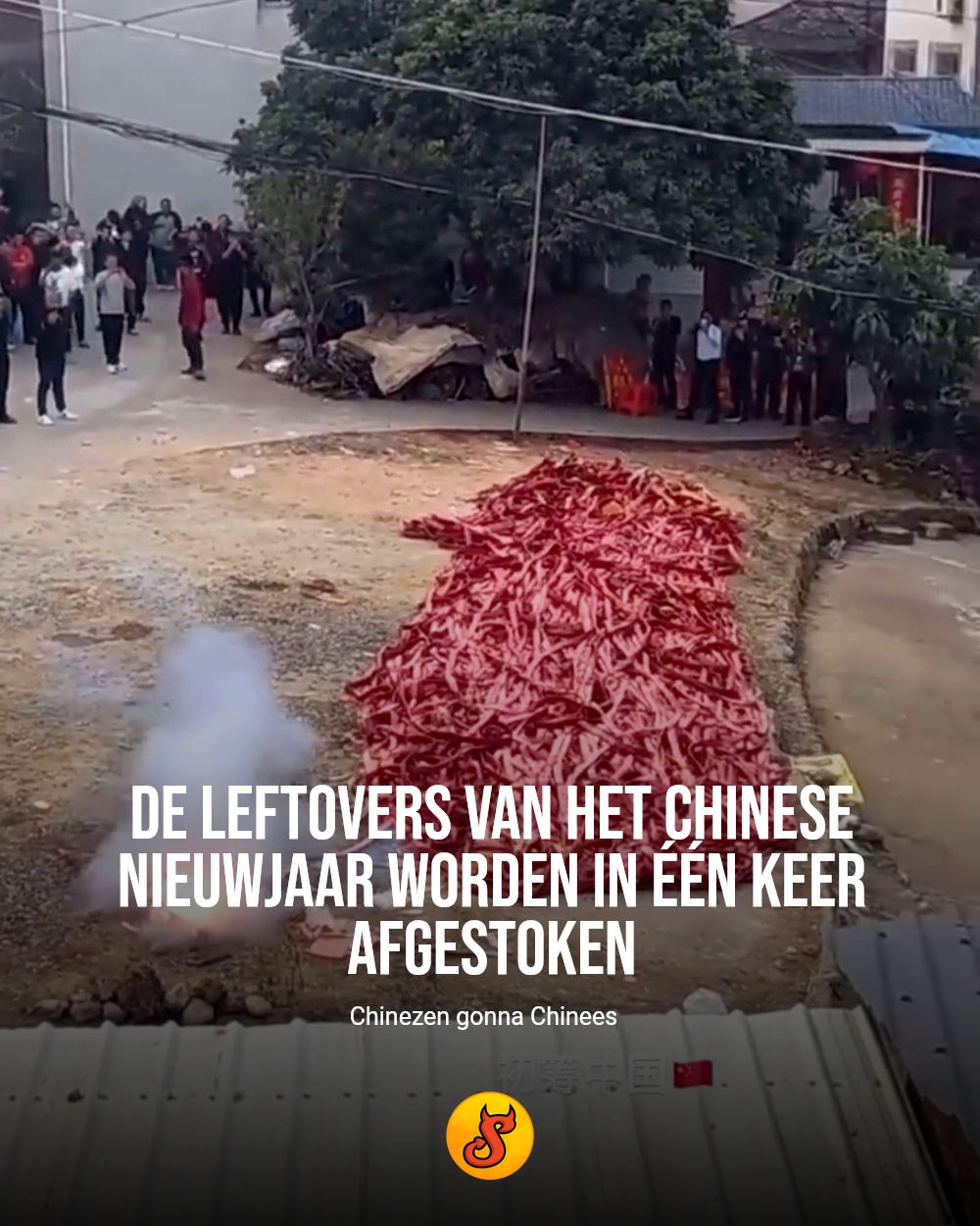 De leftovers van het Chinese Nieuwjaar worden in één keer afgestoken