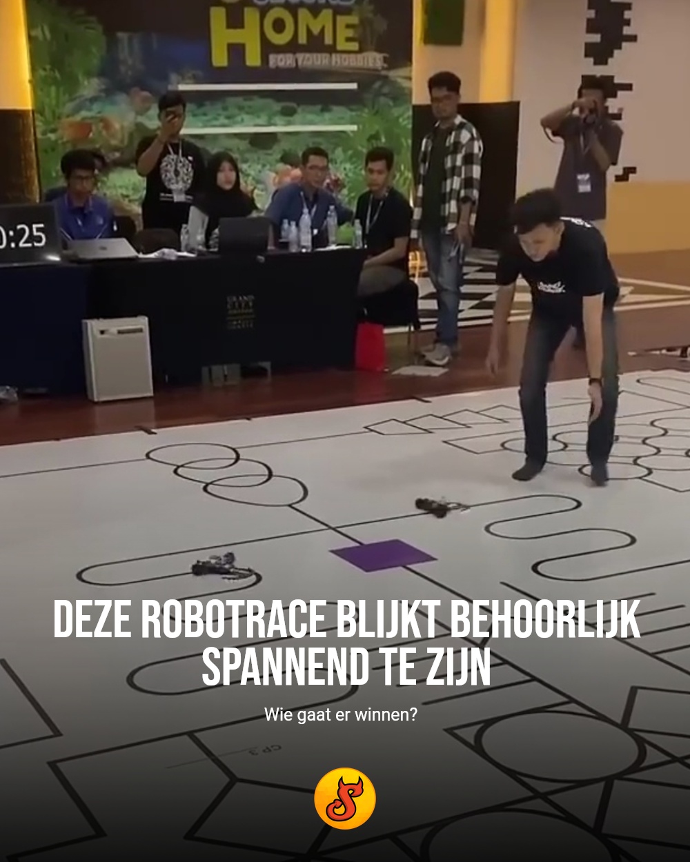 Deze robotrace blijkt behoorlijk spannend te zijn