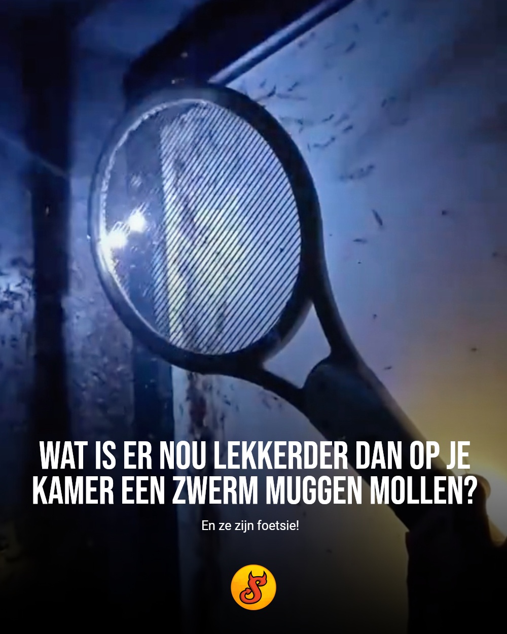 Wat is er nou lekkerder dan op je kamer een zwerm muggen mollen?