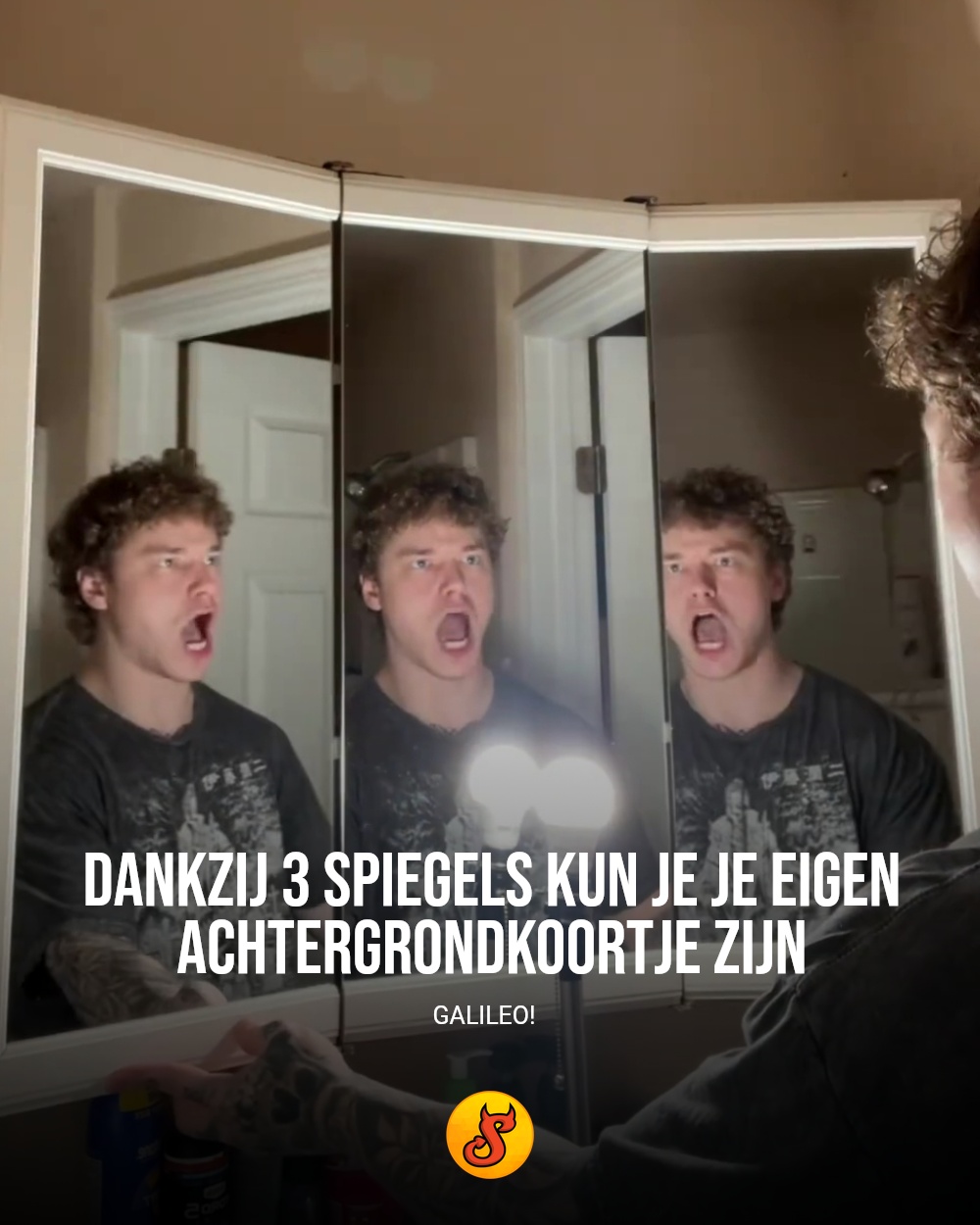 Dankzij 3 spiegels kun je je eigen achtergrondkoortje zijn