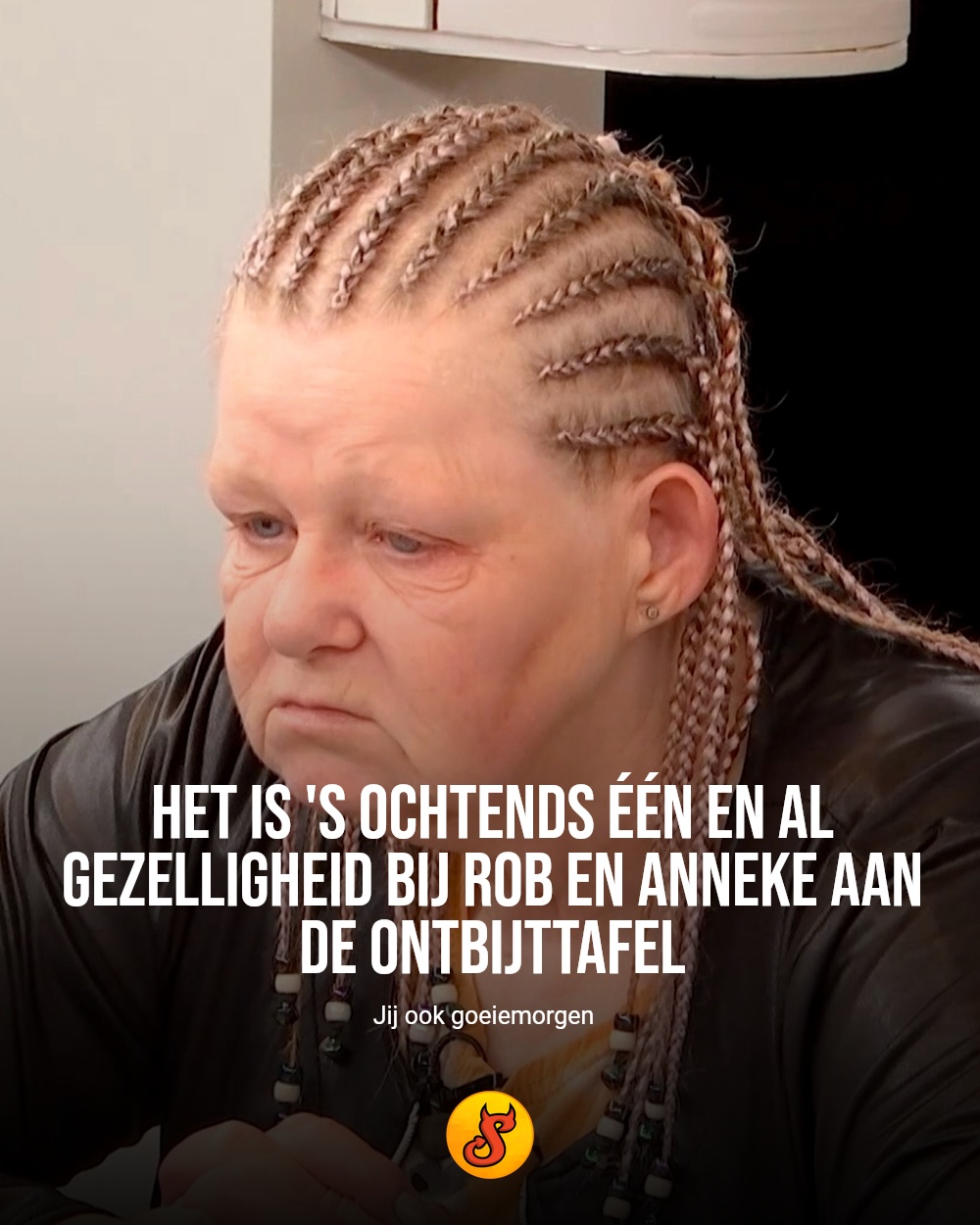 Het is 's ochtends één en al gezelligheid bij Rob en Anneke aan de ontbijttafel