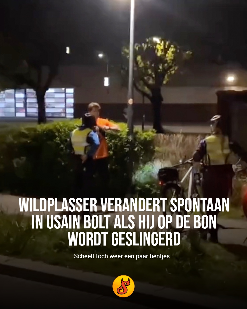 Wildplasser verandert spontaan in Usain Bolt als hij op de bon wordt geslingerd