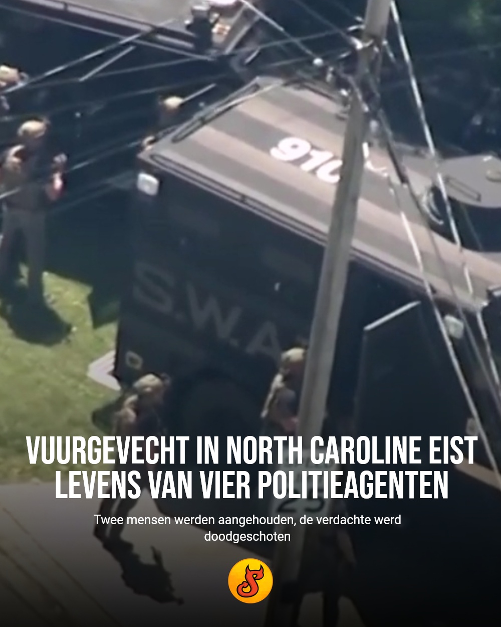 Vuurgevecht in North Caroline eist levens van vier politieagenten