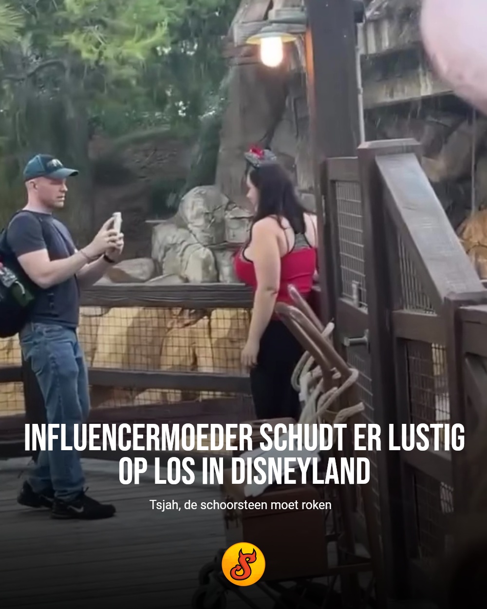 Influencermoeder schudt er lustig op los in Disneyland