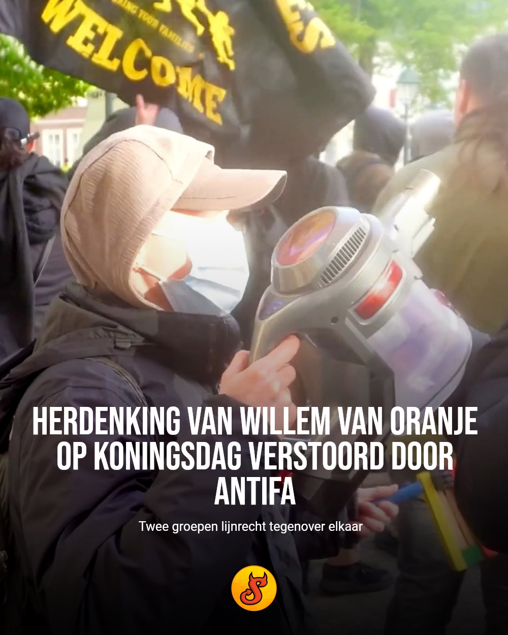 Herdenking van Willem van Oranje op Koningsdag verstoord door Antifa