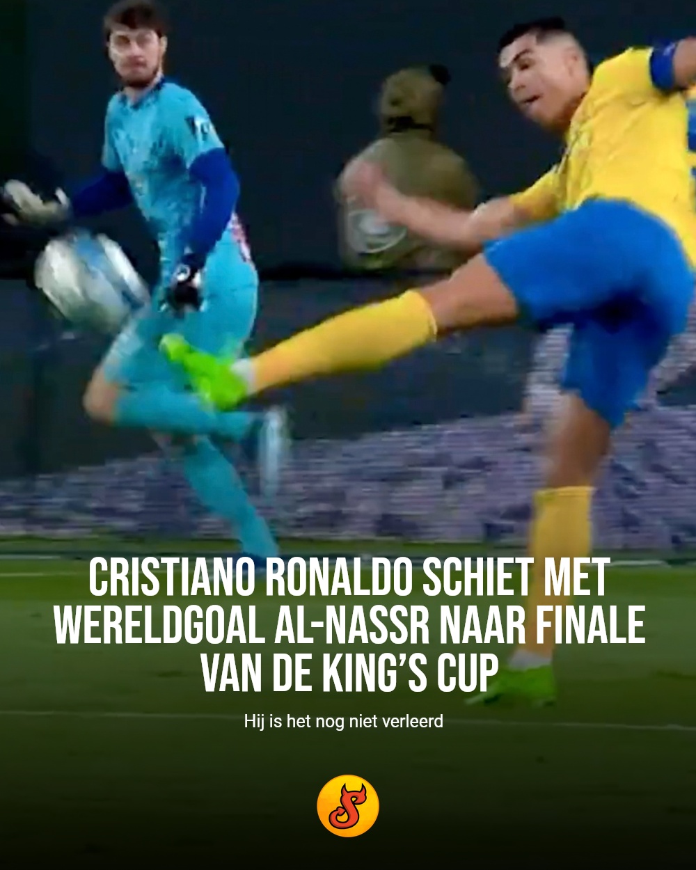 Cristiano Ronaldo schiet met wereldgoal Al-Nassr naar finale van de King’s Cup