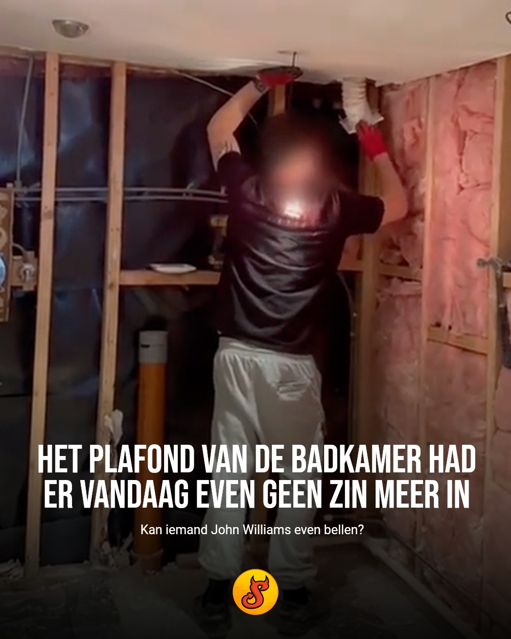 Het plafond van de badkamer had er vandaag even geen zin meer in