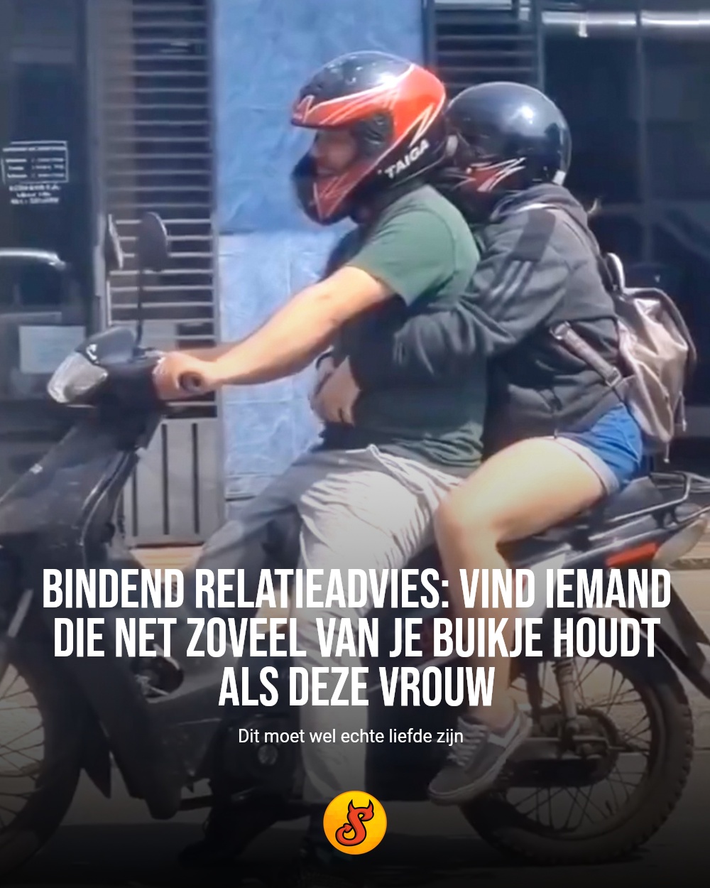 Bindend relatieadvies: vind iemand die net zoveel van je buikje houdt als deze vrouw