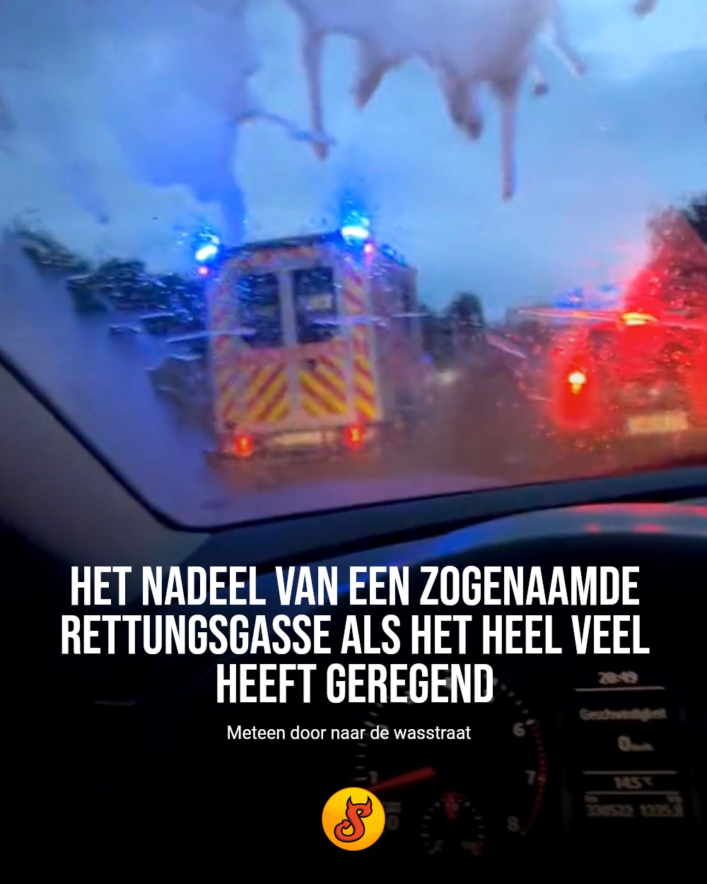 Het nadeel van een zogenaamde Rettungsgasse als het heel veel heeft geregend