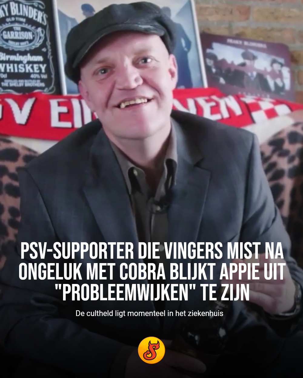 PSV-supporter die vingers mist na ongeluk met Cobra blijkt Appie uit "Probleemwijken" te zijn