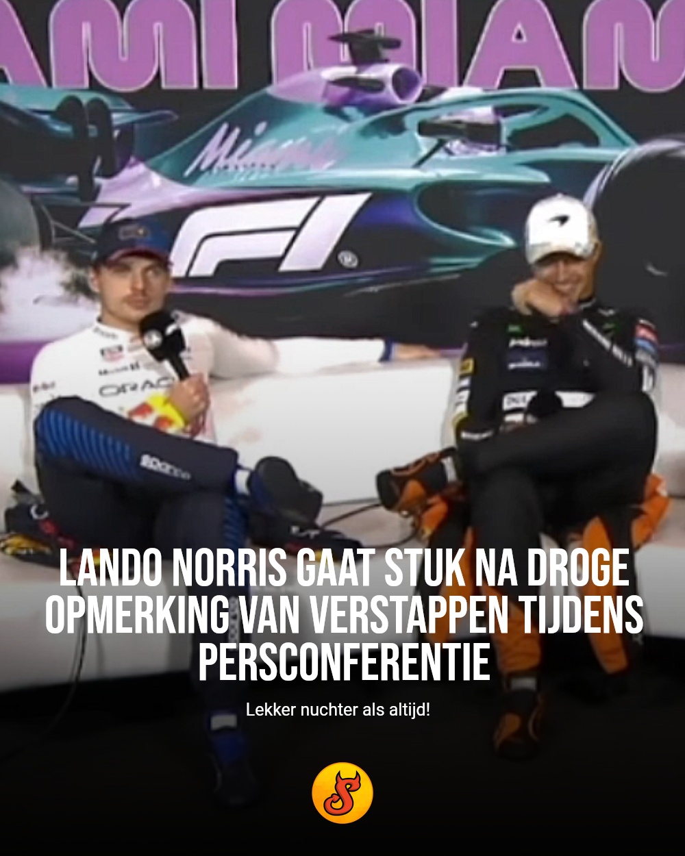 Lando Norris gaat stuk na droge opmerking van Verstappen tijdens persconferentie