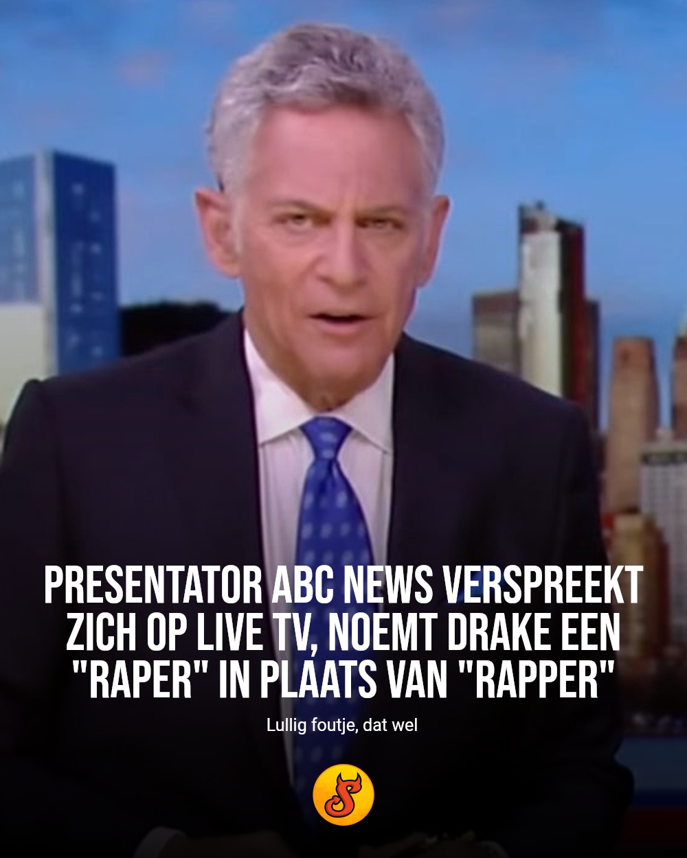 Presentator ABC News verspreekt zich op live tv, noemt Drake een "Raper" in plaats van "Rapper"