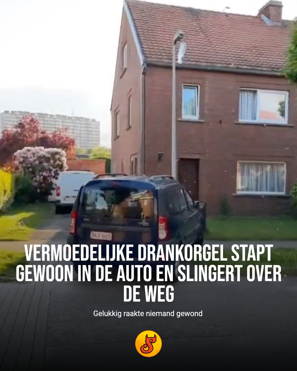 Vermoedelijke drankorgel stapt gewoon in de auto en slingert over de weg