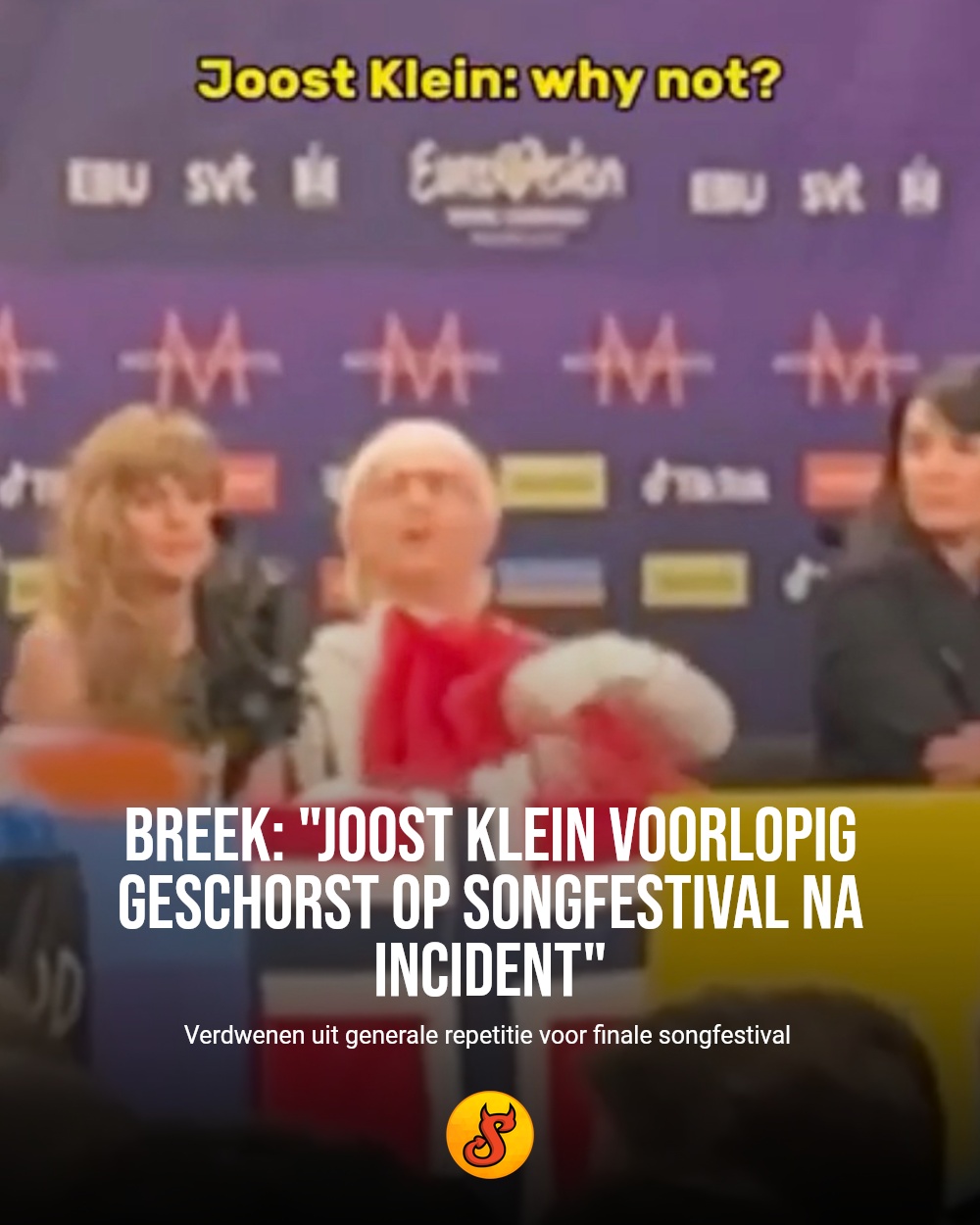 Breek: "Joost Klein voorlopig geschorst op Songfestival na incident"
