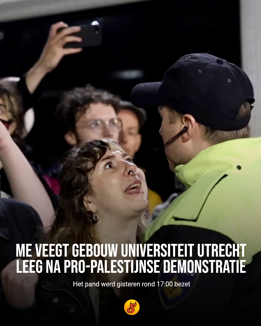 ME veegt gebouw Universiteit Utrecht leeg na pro-Palestijnse demonstratie
