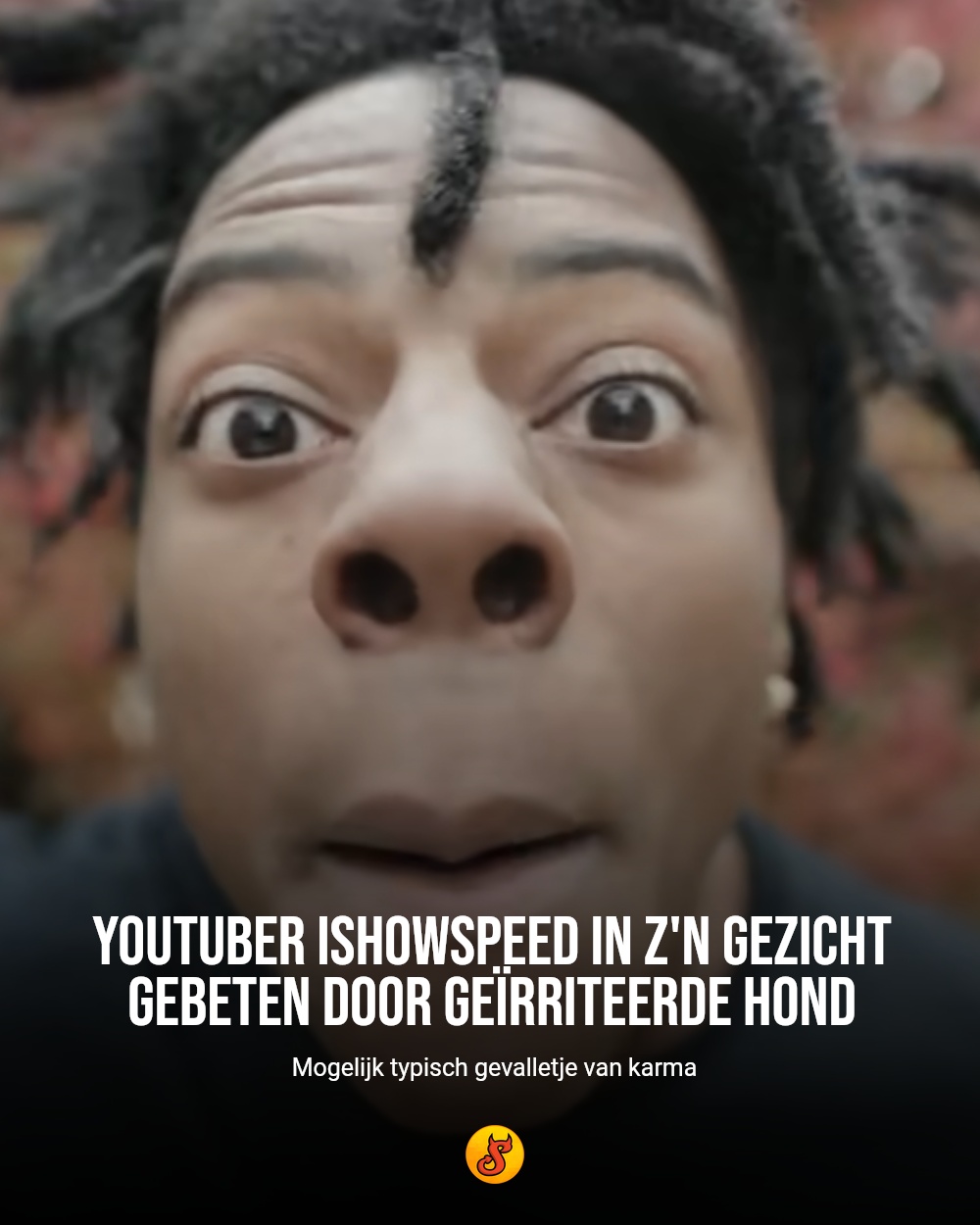 YouTuber IShowSpeed in z'n gezicht gebeten door geïrriteerde hond