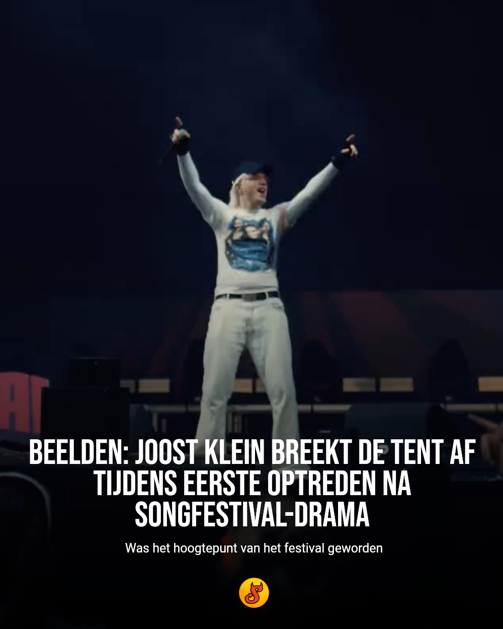 Beelden: Joost Klein breekt de tent af tijdens eerste optreden na Songfestival-drama
