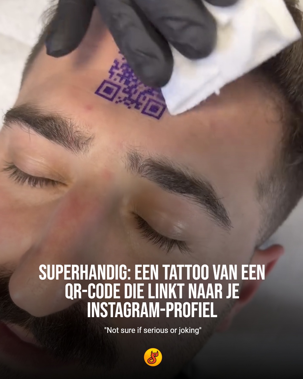 Superhandig: Een tattoo van een QR-code die linkt naar je Instagram-profiel