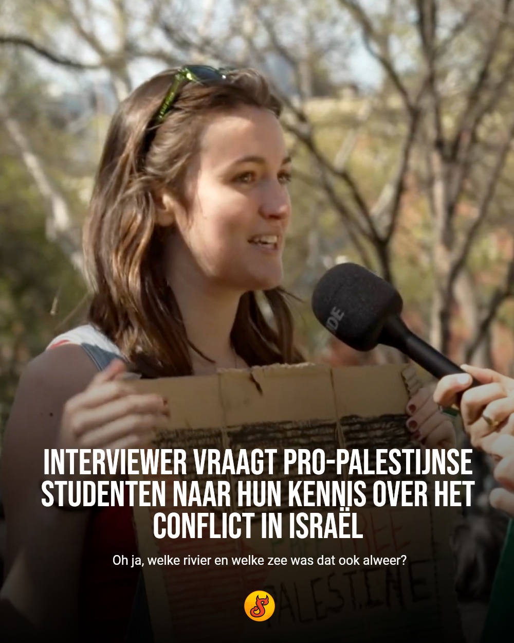 Interviewer vraagt pro-Palestijnse studenten naar hun kennis over het conflict in Israël