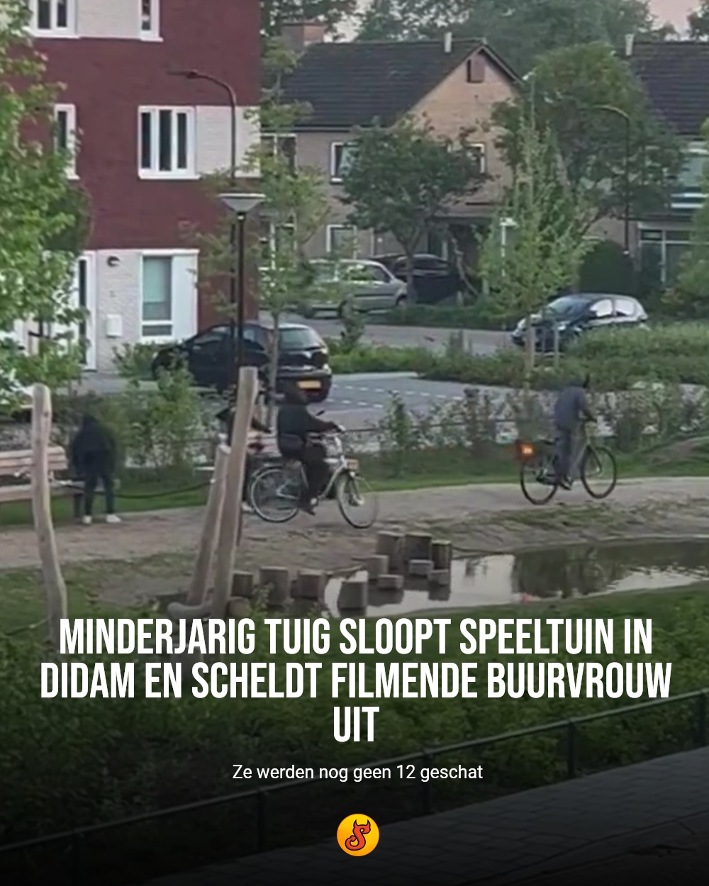 Minderjarig tuig sloopt speeltuin in Didam en scheldt filmende buurvrouw uit