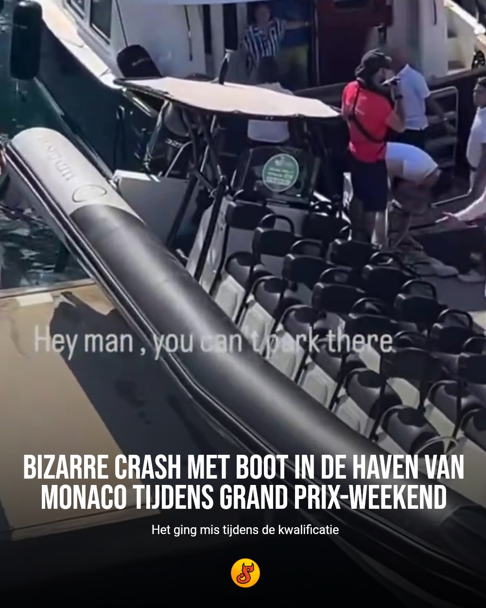 Bizarre crash met boot in de haven van Monaco tijdens Grand Prix-weekend