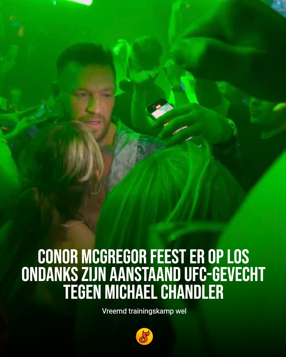Conor McGregor feest er op los ondanks zijn aanstaand UFC-gevecht tegen Michael Chandler