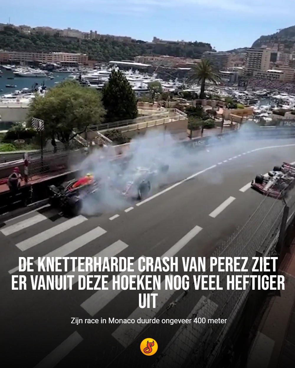De knetterharde crash van Perez ziet er vanuit deze hoeken nog veel heftiger uit