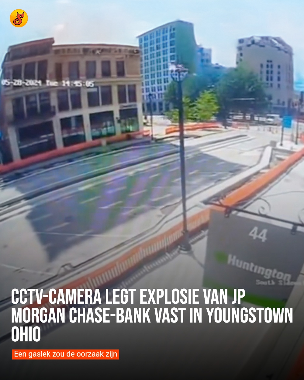 CCTV-camera legt explosie van JP Morgan Chase-bank vast in Youngstown Ohio