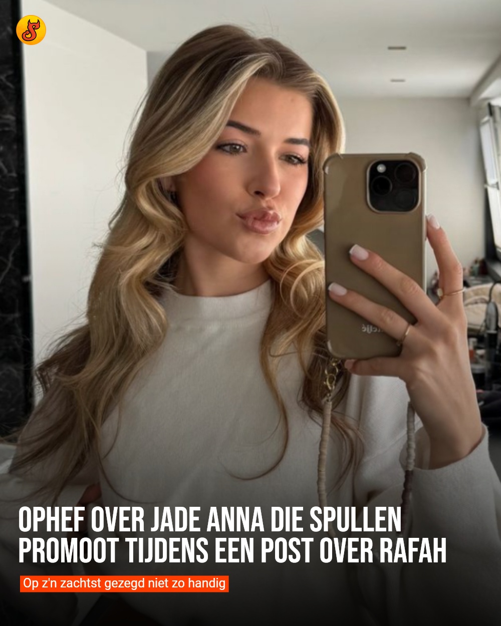 Ophef over Jade Anna die spullen promoot tijdens een post over Rafah