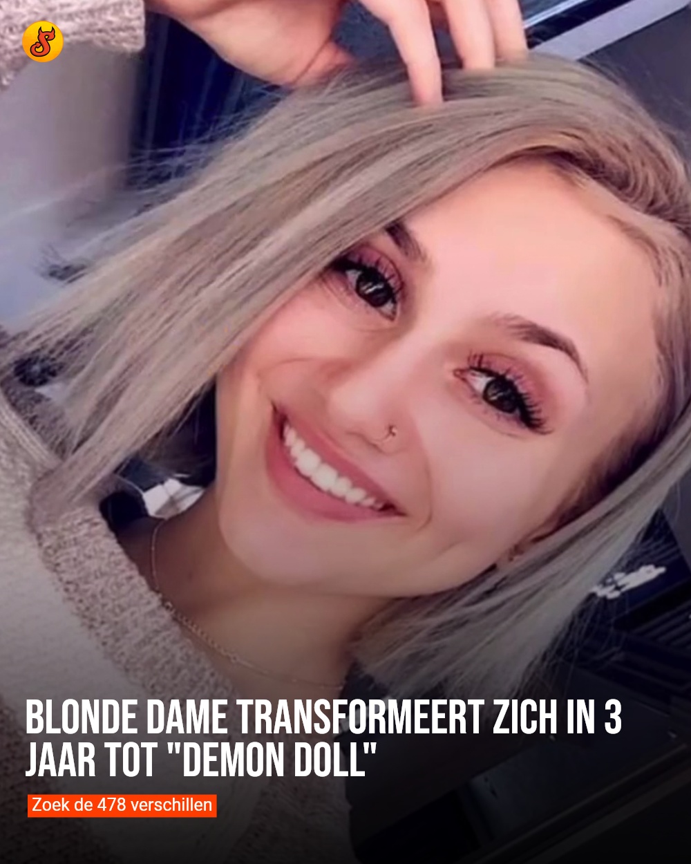 Blonde dame transformeert zich in 3 jaar tot "demon doll"