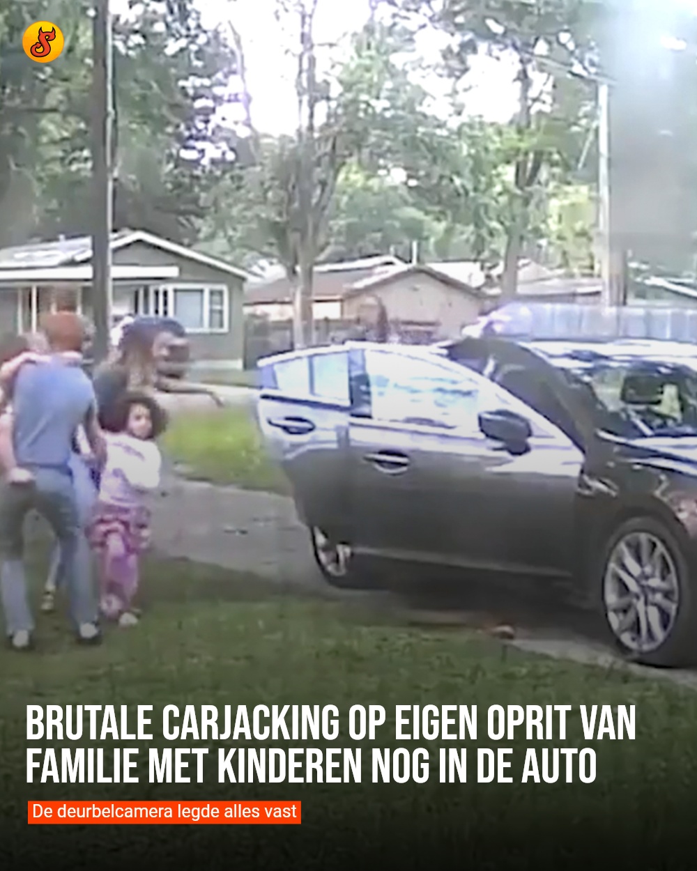 Brutale carjacking op eigen oprit van familie met kinderen nog in de auto
