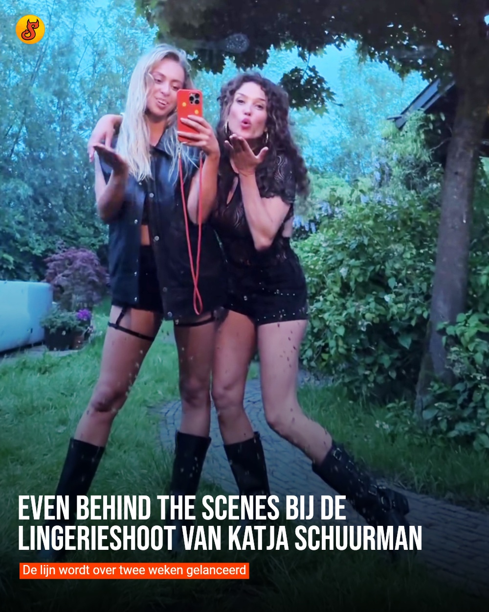 Even behind the scenes bij de lingerieshoot van Katja Schuurman