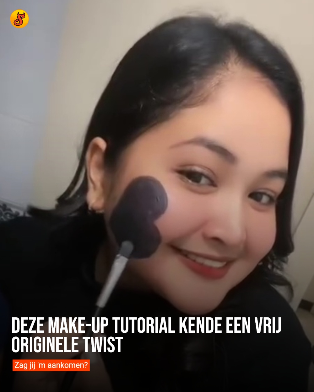 Deze make-up tutorial kende een vrij originele twist