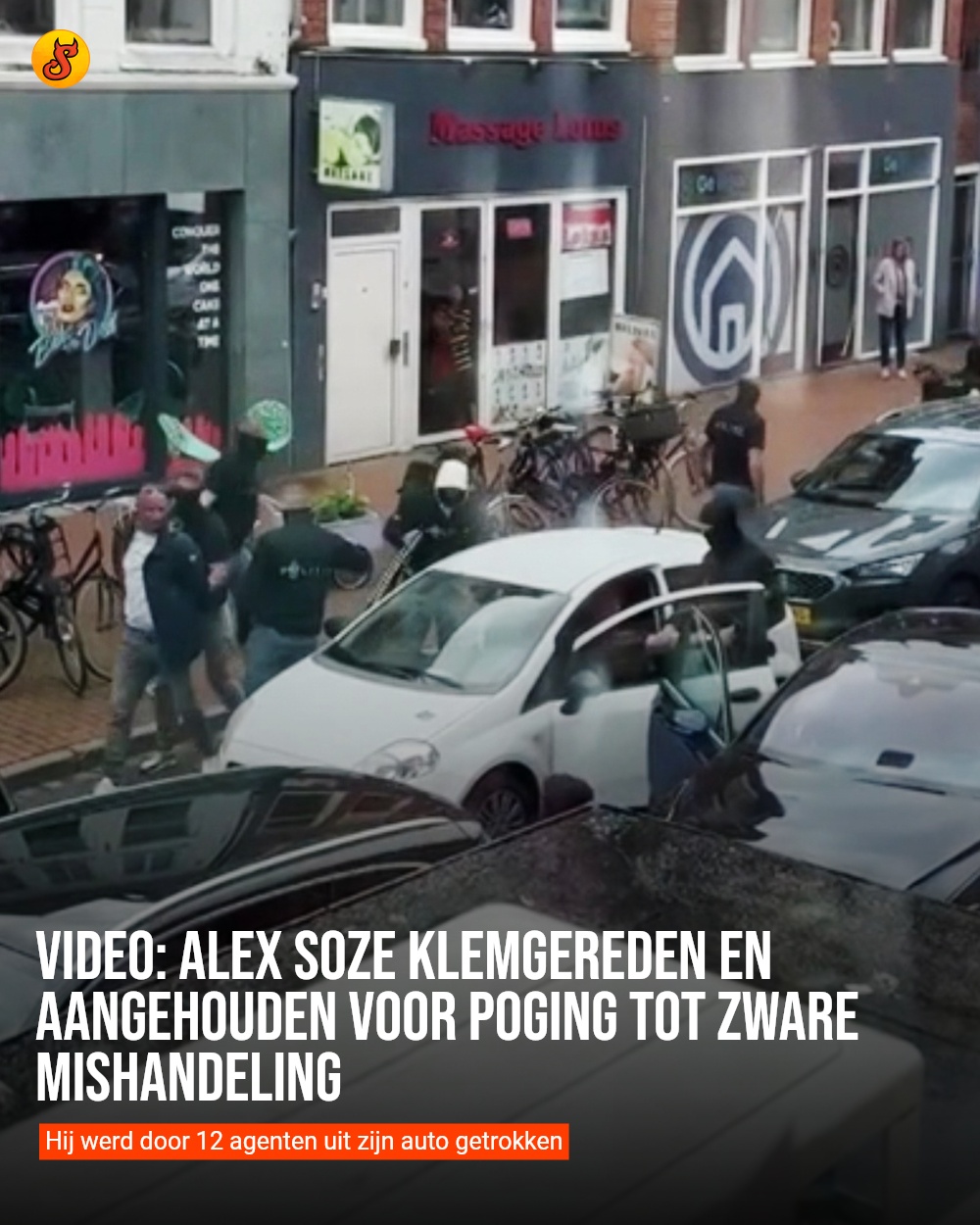 Video: Alex Soze klemgereden en aangehouden voor poging tot zware mishandeling
